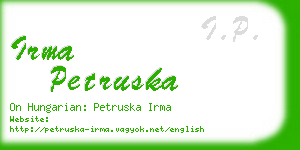 irma petruska business card